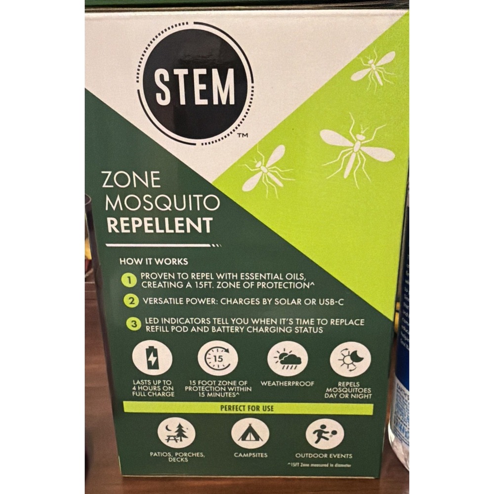 STEM Zone Mosquito Repellent Device Starter Kit Outdoor Insect Protection Solar